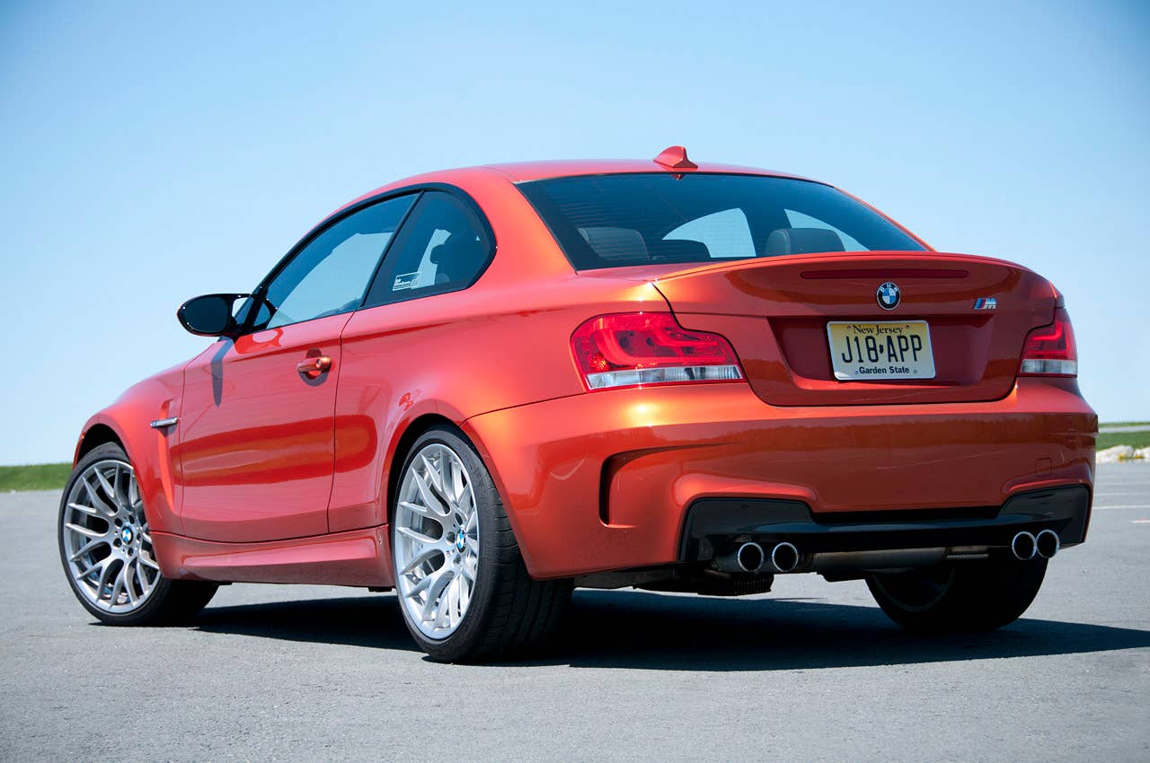 2011 BMW 1 Series M Coupe rear 3/4 view