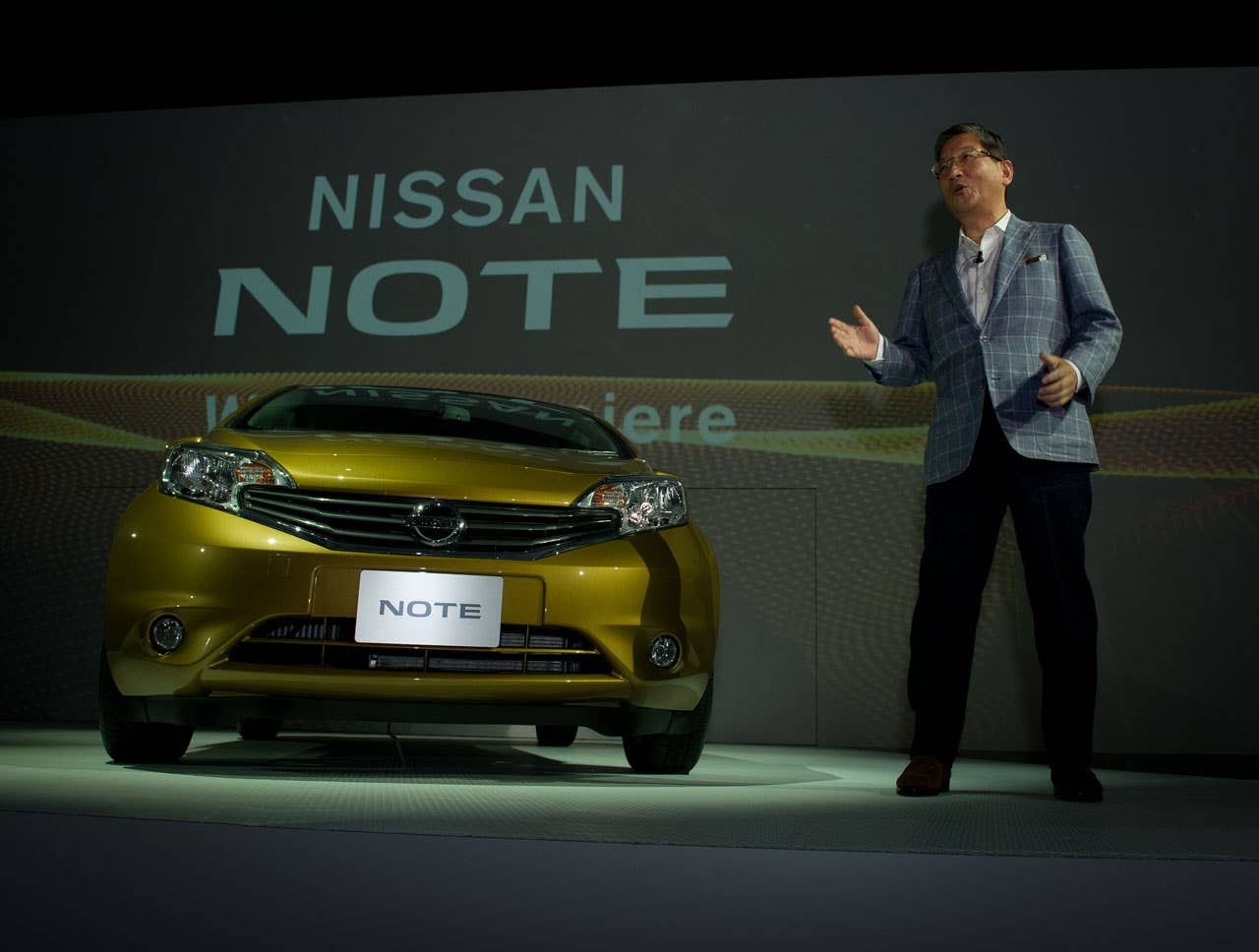 COO Toshiyuki Shiga unveils the New Nissan Note in Yokohama