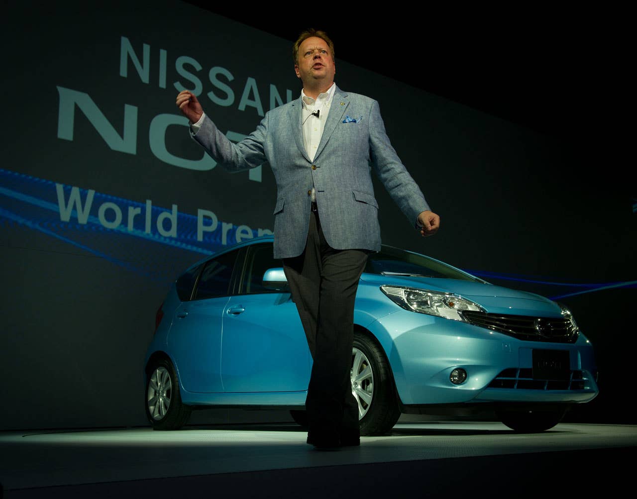 EVP Andy Palmer unveiles the New Nissan Note in Yokohama.