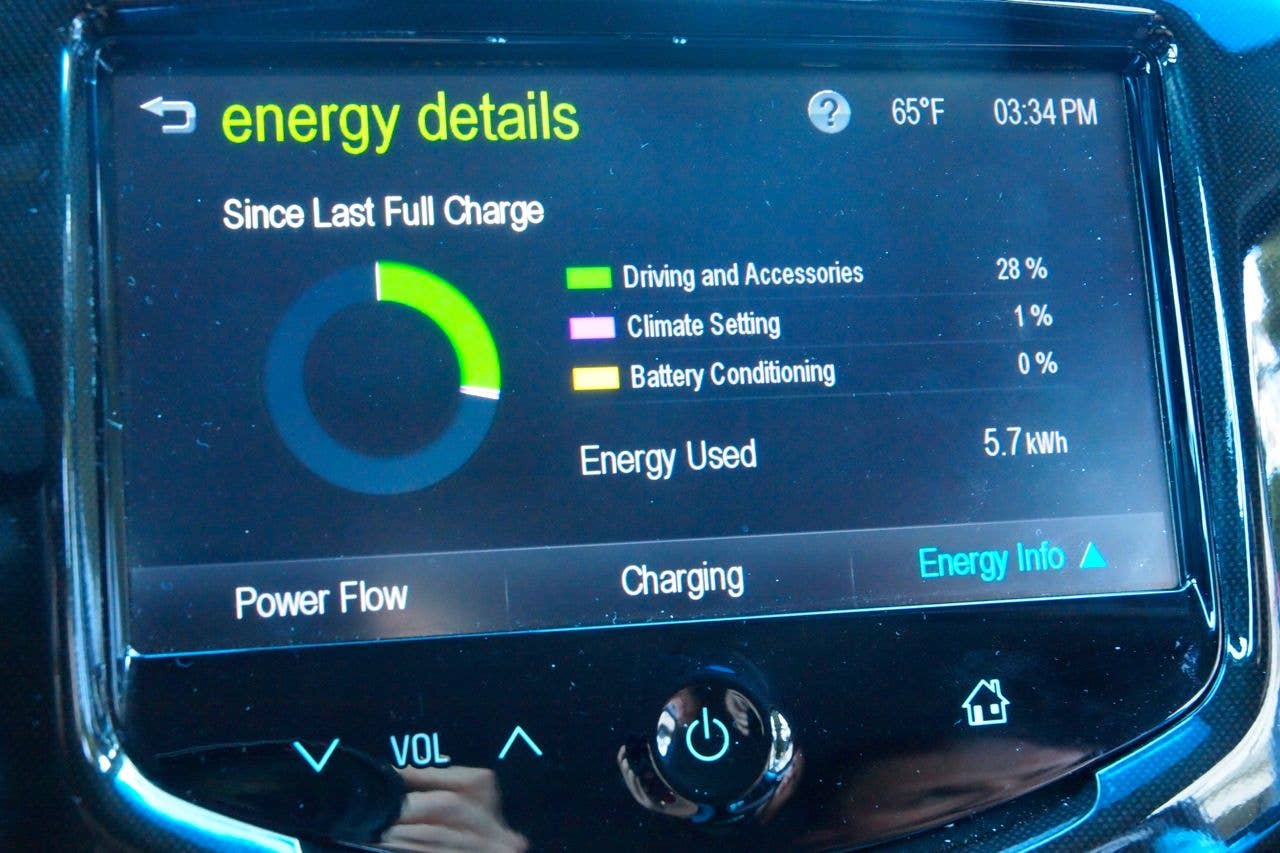 Chevy Spark EV info screen