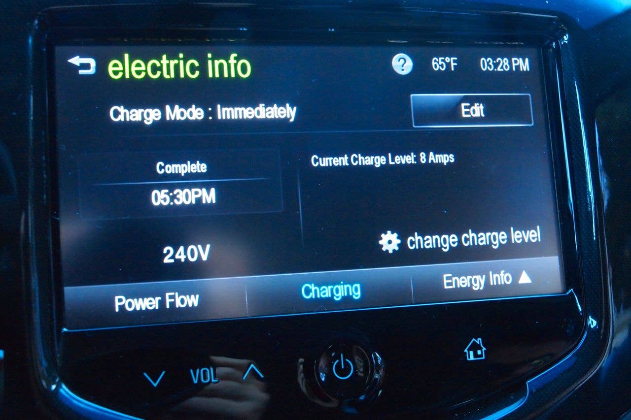 Chevy Spark EV info screen