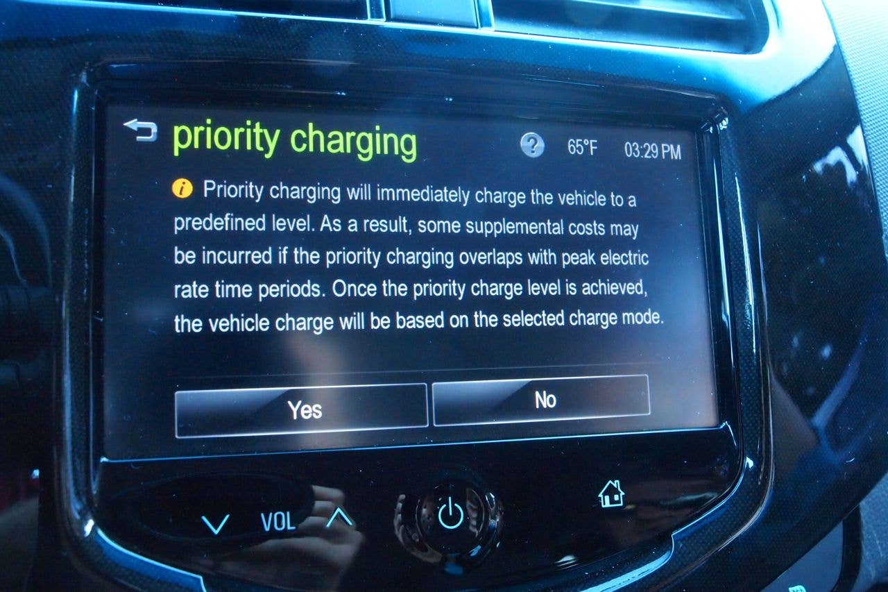 Chevy Spark EV info screen