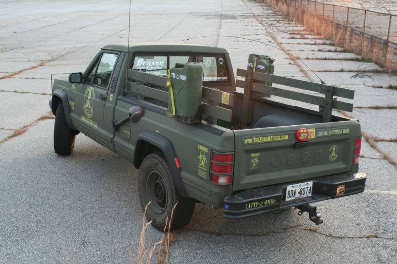Zombie 1988 Jeep Comanche Pioneer rear 3/4