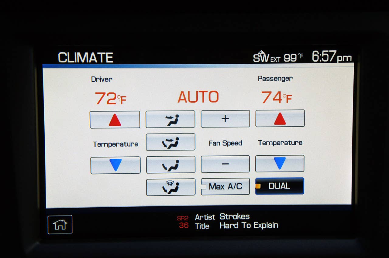 2013 Ford Shelby GT500 climate control display