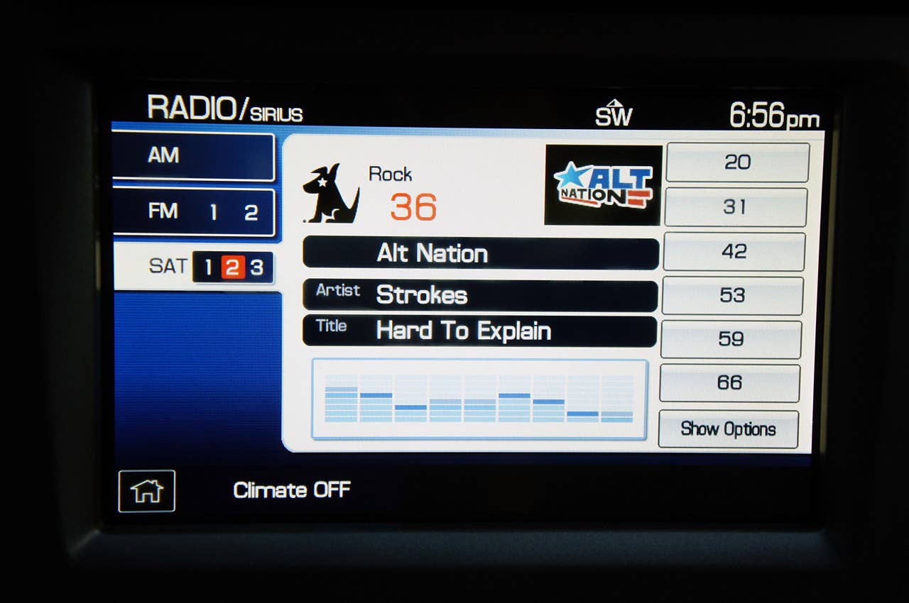 2013 Ford Shelby GT500 audio system display