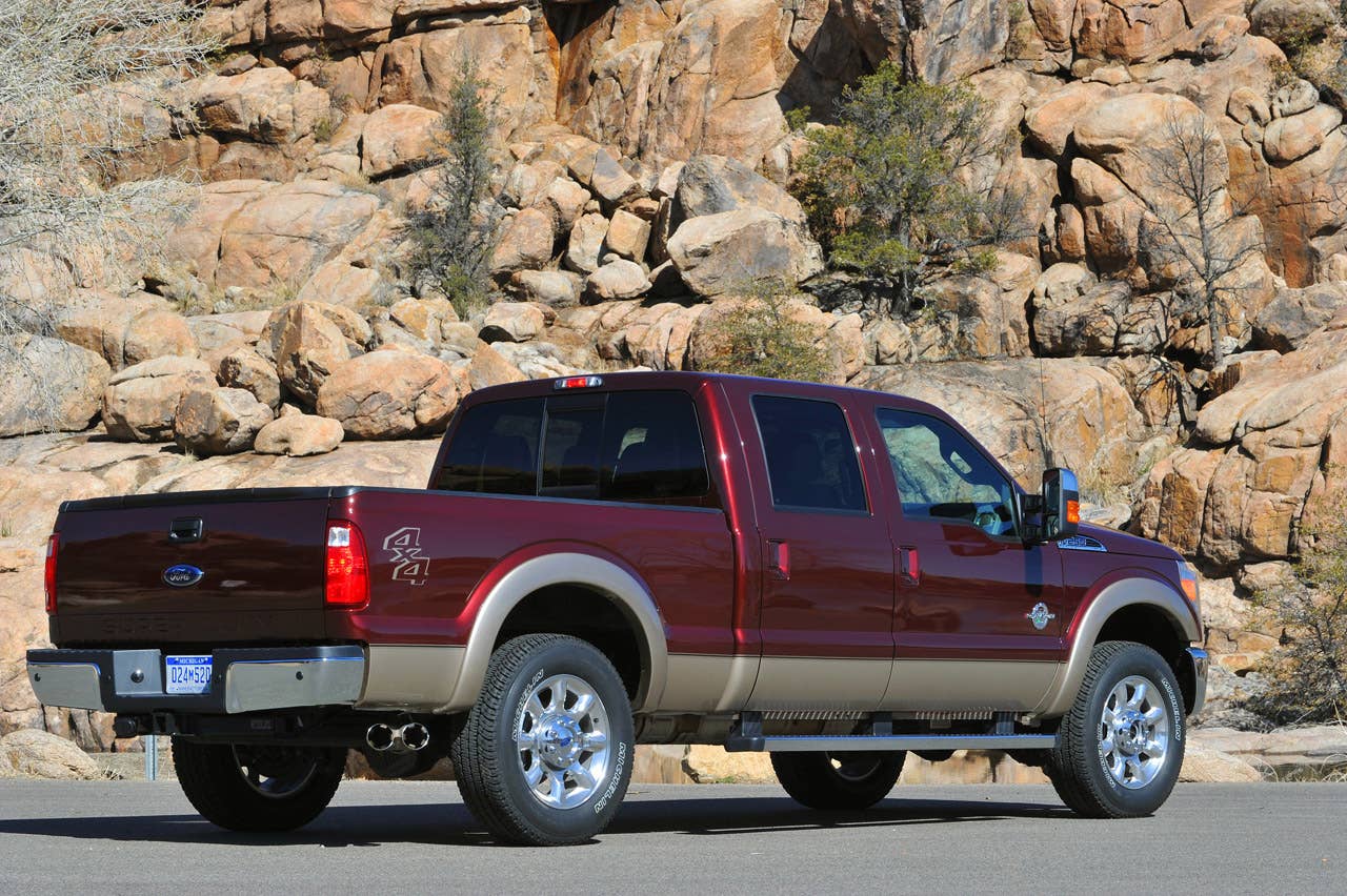 PHOENIX, AZ., March 2, 2010--The The 2011 Ford F-Series Super Duty has new available off-road features, including electronic locking rear differential, new Hill Descent Control and all-new transfer case skid plate.  Photo by:  Sam VarnHagen/Ford Motor Co. (3/8/2010)