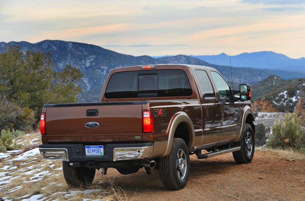 PHOENIX, AZ., March 2, 2010-- The 2011 Ford F-Series Super Duty has new available off-road features, including electronic locking rear differential, new Hill Descent Control and all-new transfer case skid plate.  Photo by: Sam VarnHagen/Ford Motor Co. (3/8/2010)