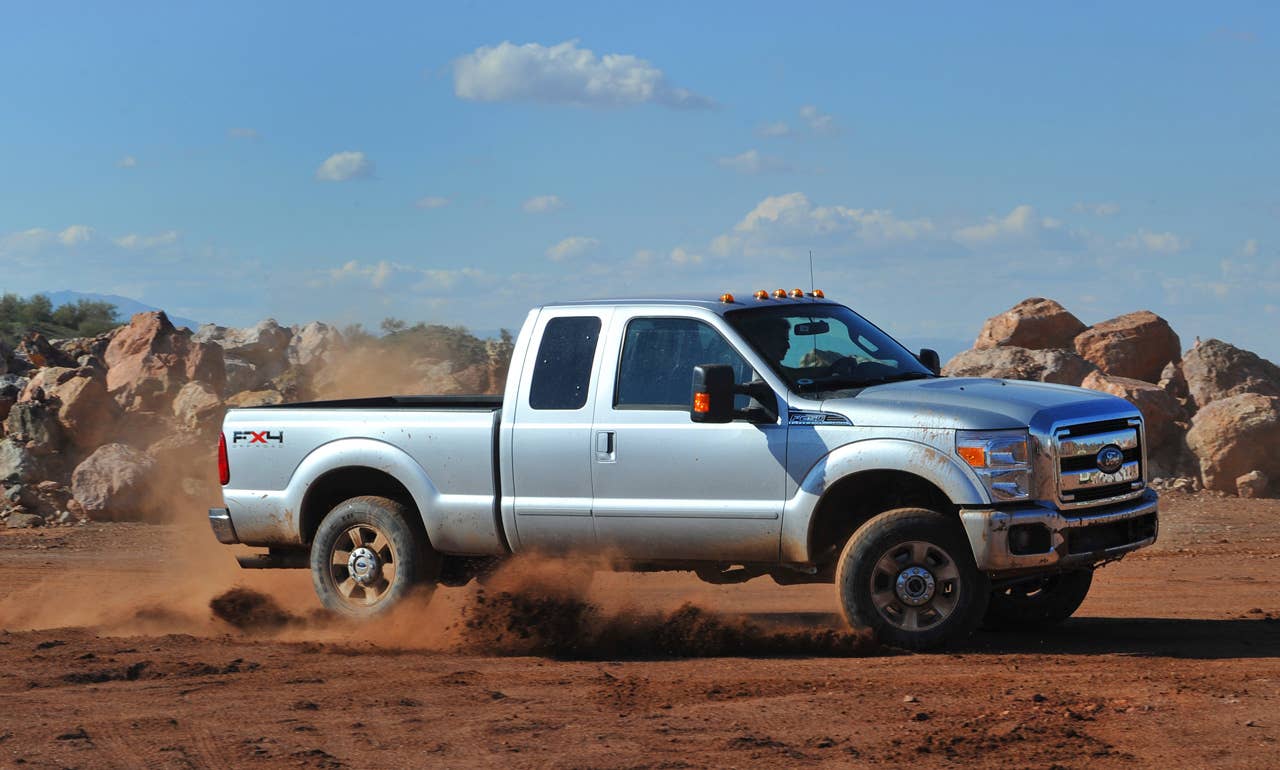 PHOENIX, AZ., March 2, 2010--The The 2011 Ford F-Series Super Duty has new available off-road features, including electronic locking rear differential, new Hill Descent Control and all-new transfer case skid plate.  Photo by:  Sam VarnHagen/Ford Motor Co. (3/8/2010)