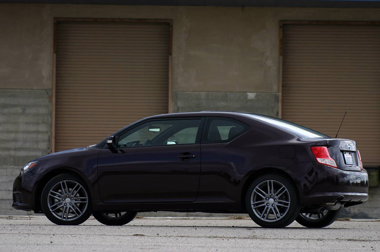 2011 Scion tC rear 3/4 view