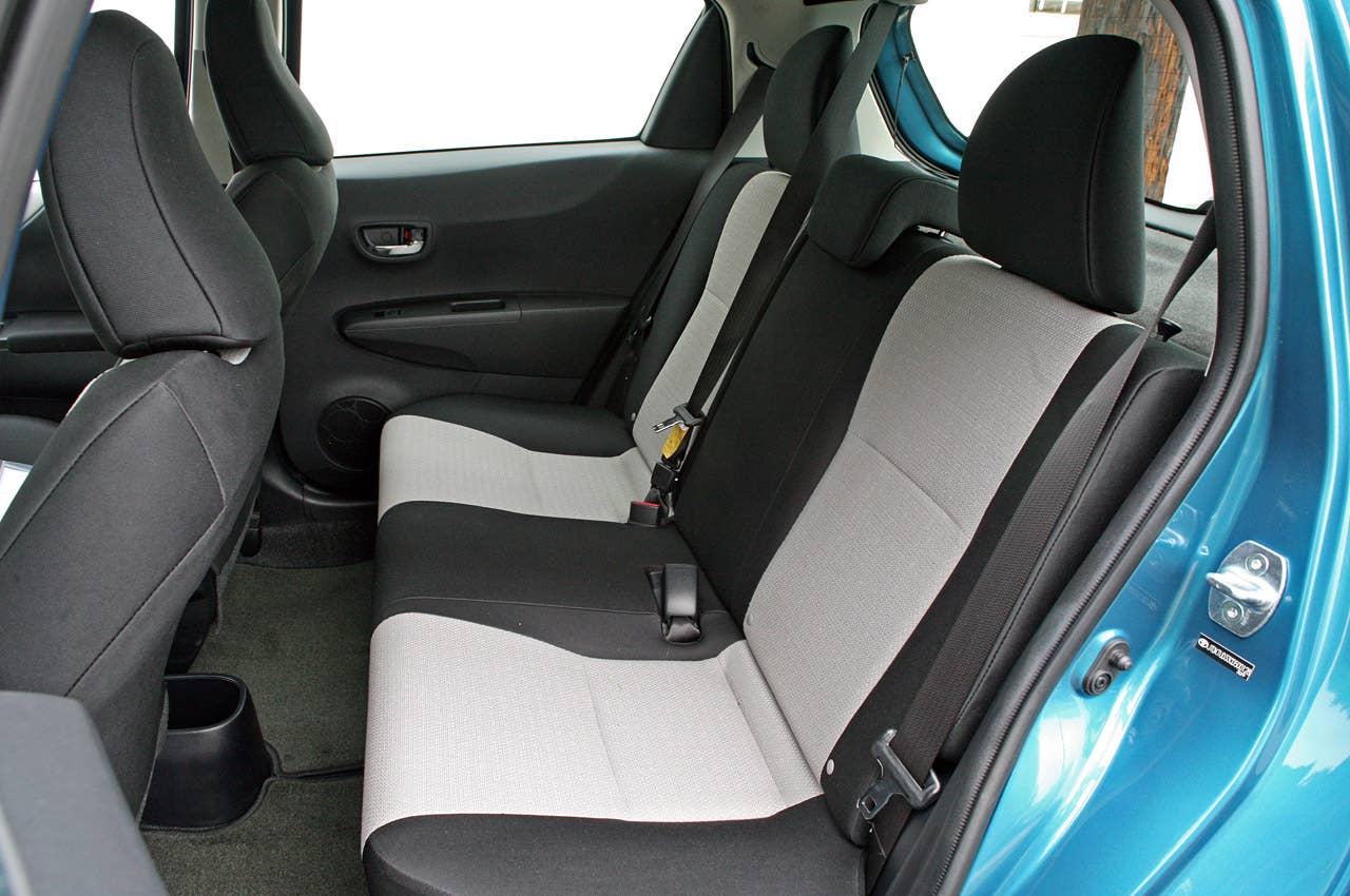 2012 Toyota Yaris rear seats