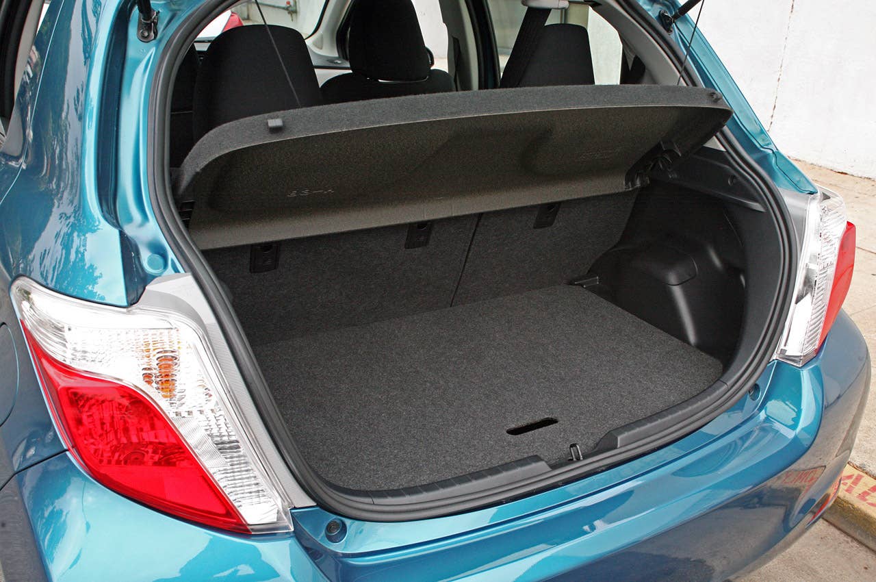 2012 Toyota Yaris rear cargo area