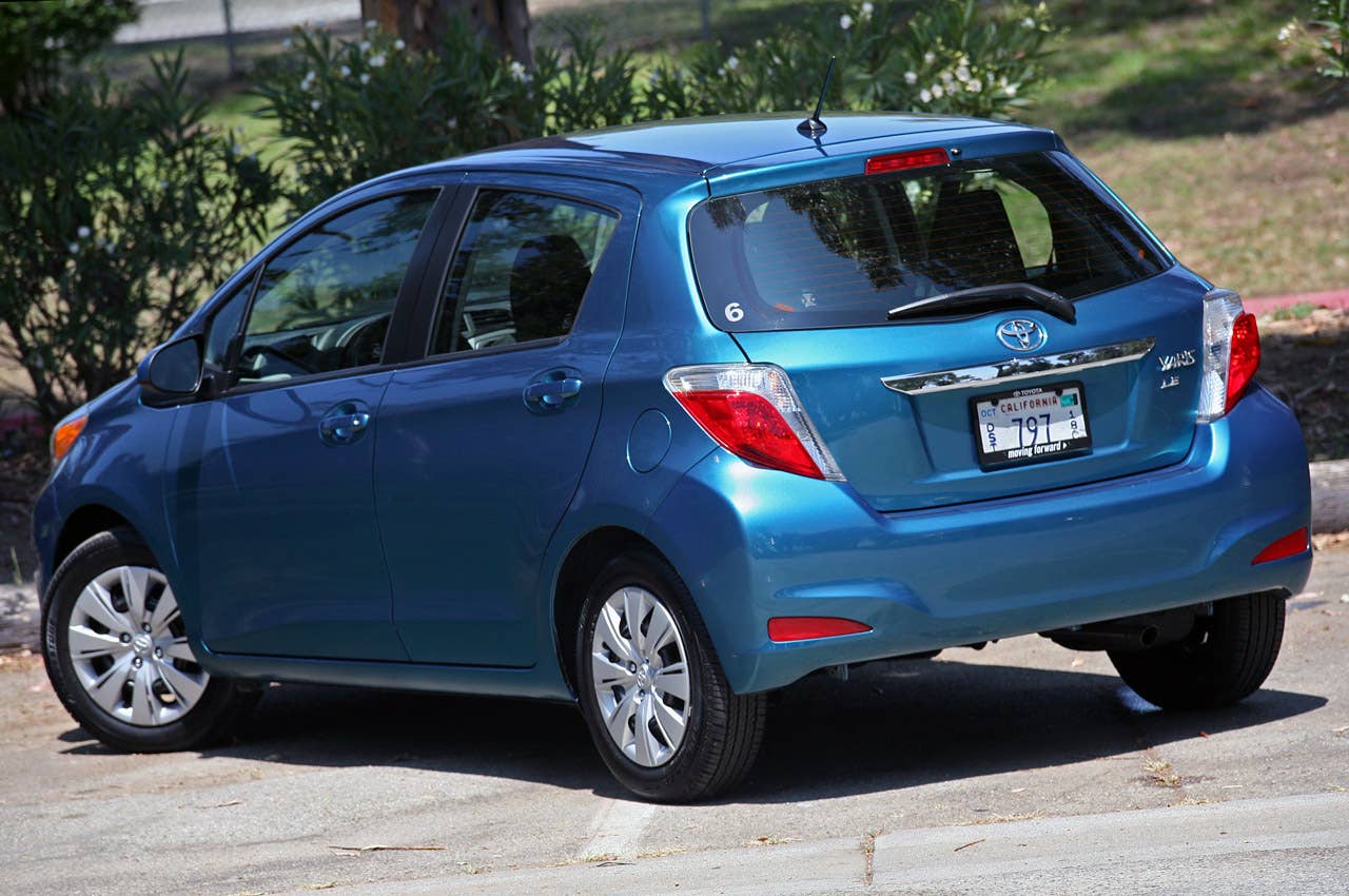 2012 Toyota Yaris rear 3/4 view