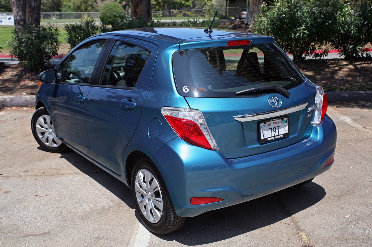 2012 Toyota Yaris rear 3/4 view