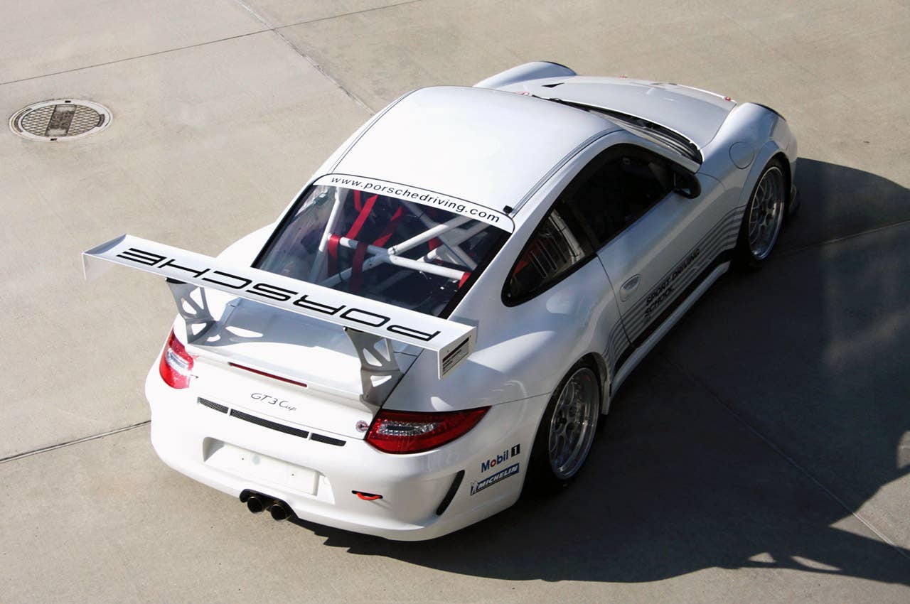 2011 Porsche 911 GT3 Cup rear 3/4 view