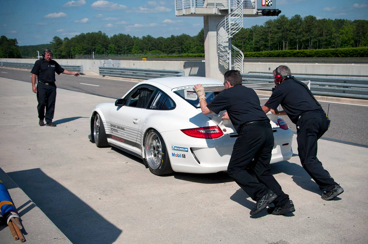 2011 Porsche 911 GT3 Cup rear 3/4 view