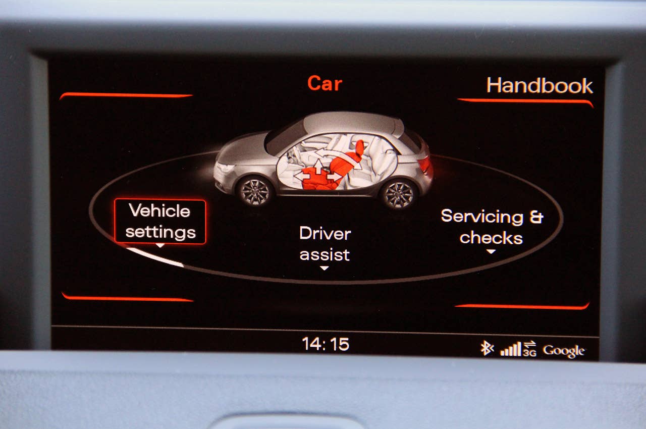 2012 Audi A1 Sportback vehicle settings display
