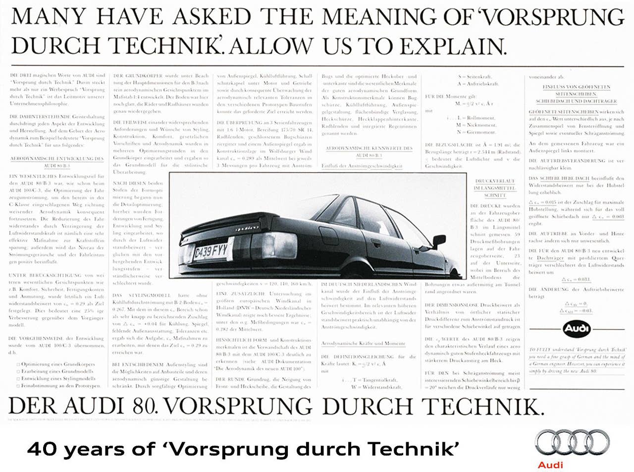 Audi celebrates 40 years of Vorsprung durch Technik