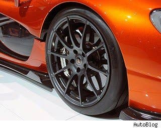 But if that gets you a wee bit out of control, the car has spage-age brakes similar to a sports racing car. Developed by McLaren's Formula 1 partner Akebono, the system features a new type of carbon ceramic disc, which has previously seen service in space, but never before used on a road car.