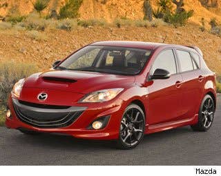 MSRP: $24,200 Invoice: $23,143 Fuel Economy: 18 mpg city, 25 mpg highway With a turbocharged 2.3L I-4 engine making 263 horsepower, this hot hatch is fast, furious and way, way fun. The downside to the Mazdaspeed3 is that there is so much power being sent to the front wheels, it's hard to keep it going in a straight line when accelerating. Research the Mazdaspeed3 Mazdaspeed3 Photos & Information Mazdaspeed3 Best Deals Mazdaspeed3 Local Dealer Price Quote
