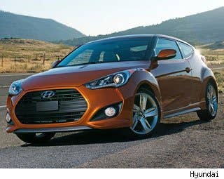 MSRP: $22,100 Invoice: $21,038 Fuel Economy: 24 mpg City, 35 mpg Highway  TheHyundai Veloster Turbo is an interesting vehicle, namely because of its strange look and name and the fact that it comes with three doors -- 1 on the driver's side and 2 on the passenger. This is a great car to drive and it comes with tons of standard features starting at just $22,100.   Research the Hyundai Veloster Turbo  Hyundai Veloster Turbo Photos & Information  Hyundai Veloster Turbo Best Deals  Hyundai Veloster Turbo Local Dealer Price Quote
