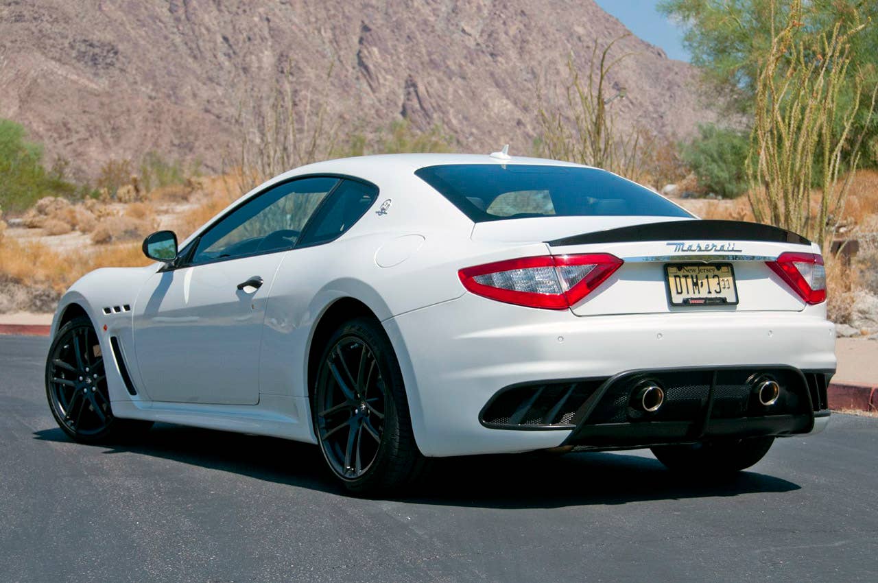 2012 Maserati GranTurismo MC rear 3/4 view