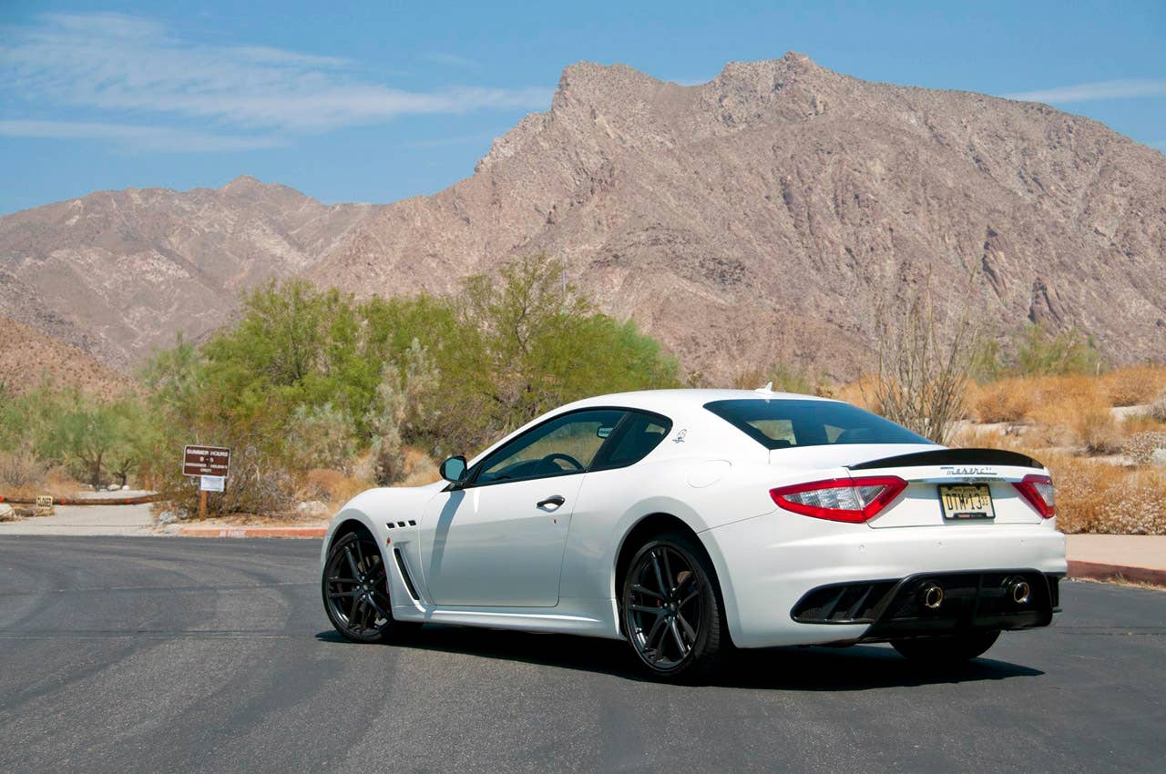 2012 Maserati GranTurismo MC rear 3/4 view