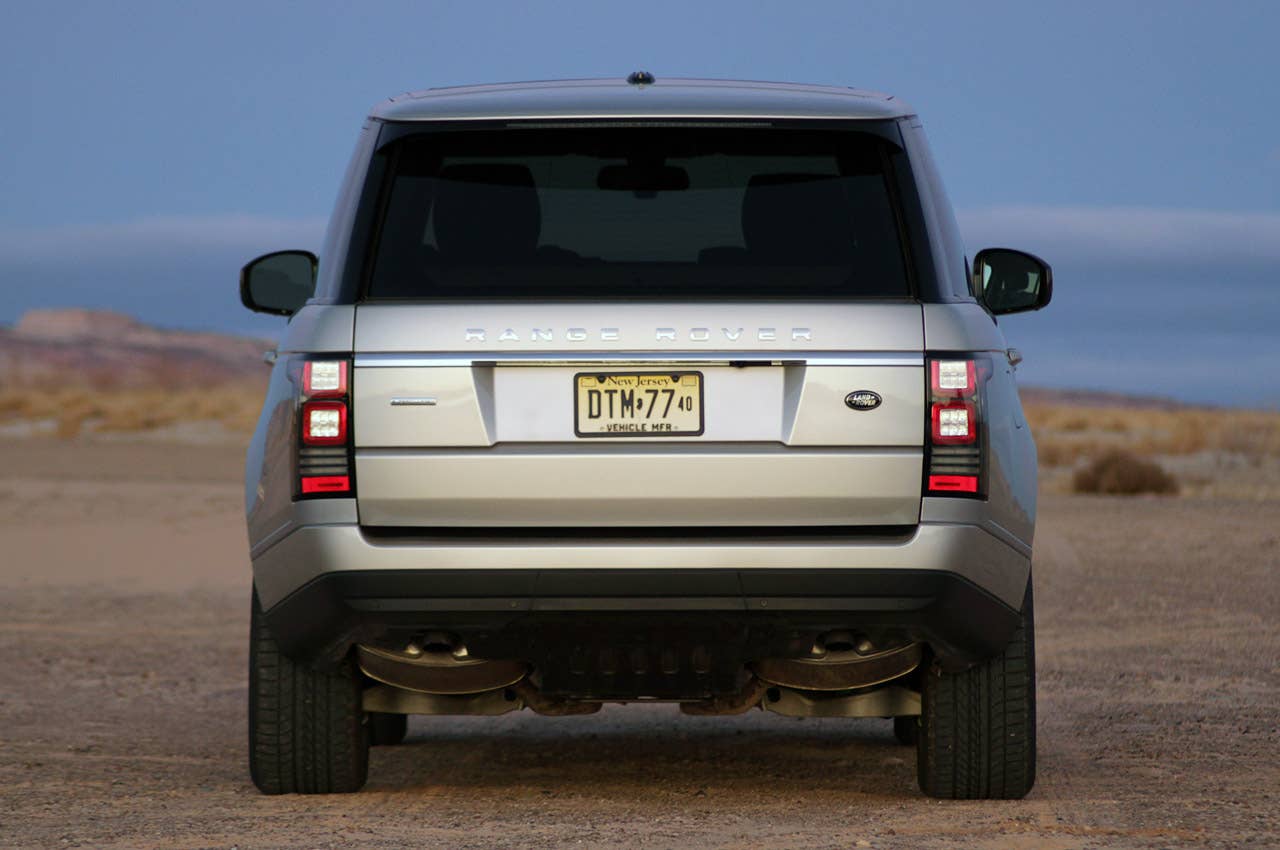 <p> 2013 Land Rover Range Rover rear view</p>