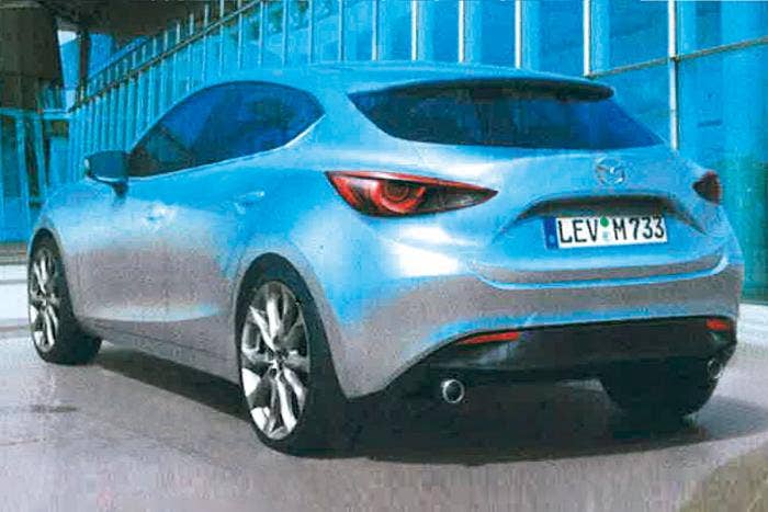 2014 Mazda Mazda3 5-door digital renderings rear 3/4