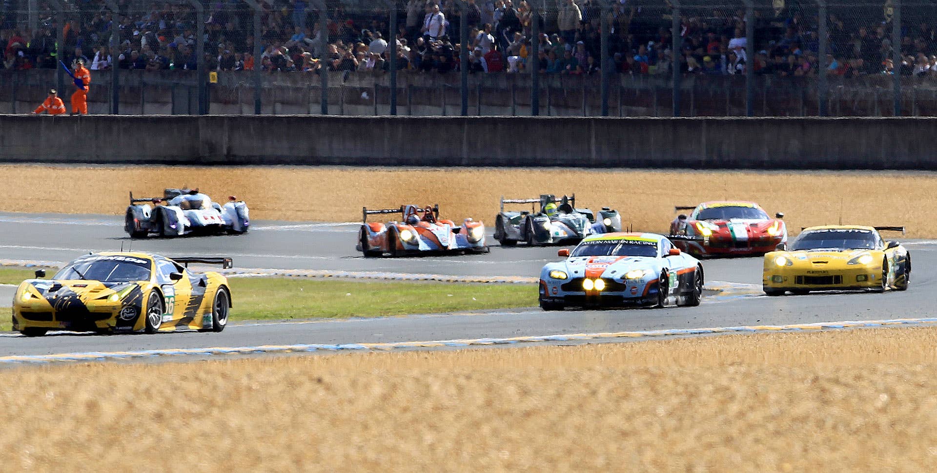 General view of the 80th 24-hour Le Mans endurance race, in Le Mans, western France, Saturday, June 16, 2012. (AP Photo/Bob Edme)