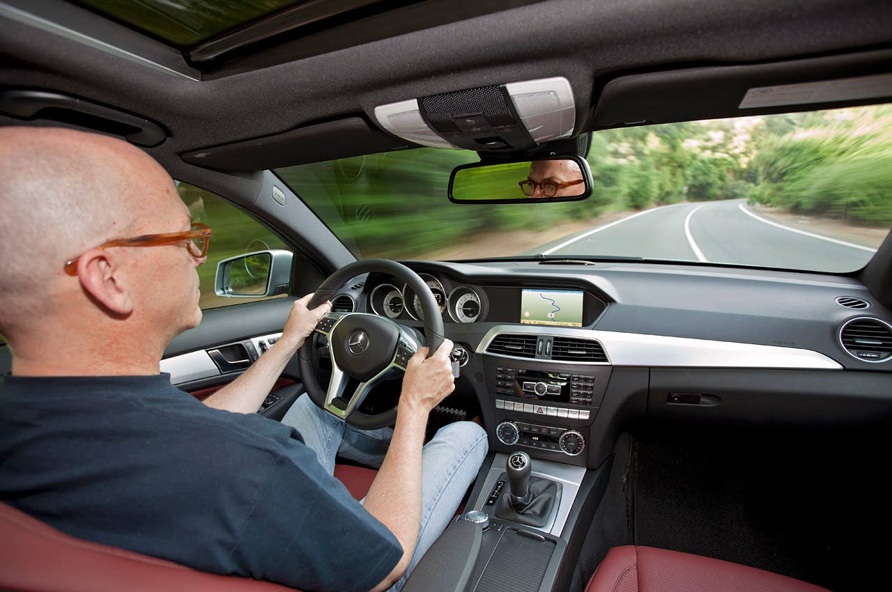 2012 Mercedes C-Class Coupe driving