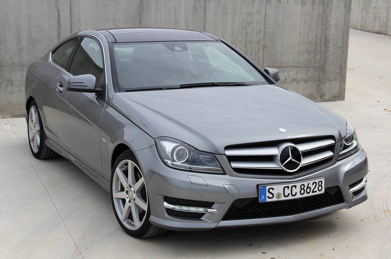 2012 Mercedes C-Class Coupe front 3/4 view