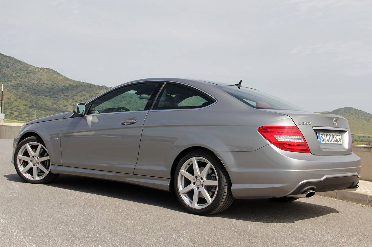 2012 Mercedes C-Class Coupe rear 3/4 view