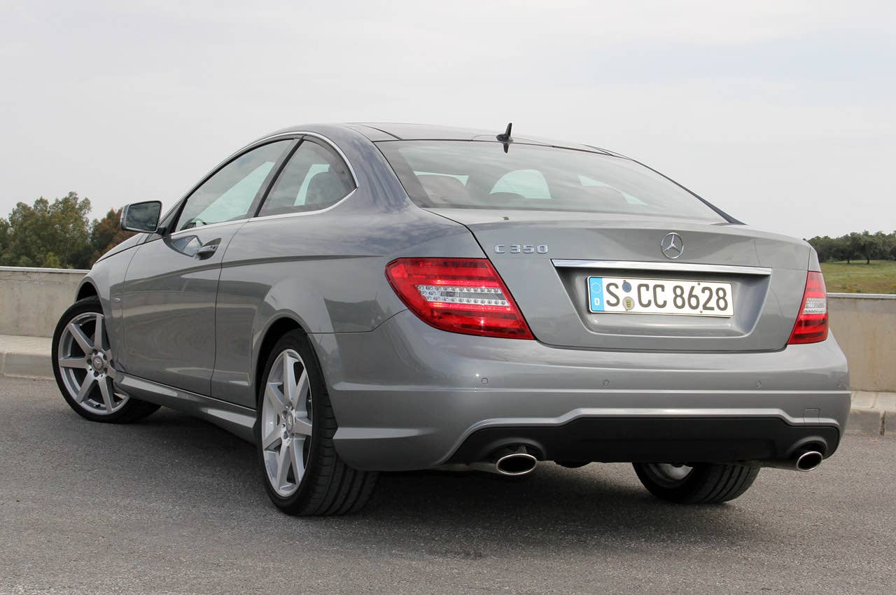 2012 Mercedes C-Class Coupe rear 3/4 view