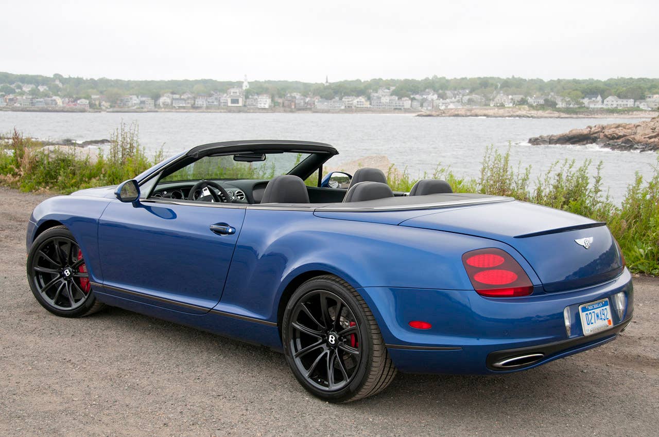 2012 Bentley Continental Supersports Convertible rear 3/4 view