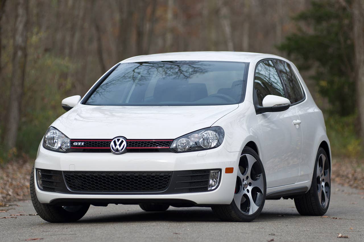 <p> 2012 Volkswagen GTI front 3/4 view</p>