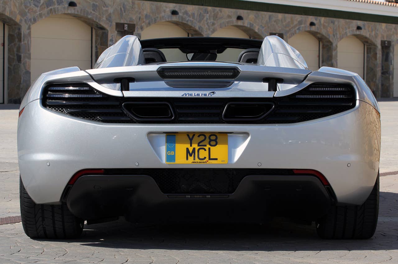 2013 McLaren MP4-12C Spider rear view