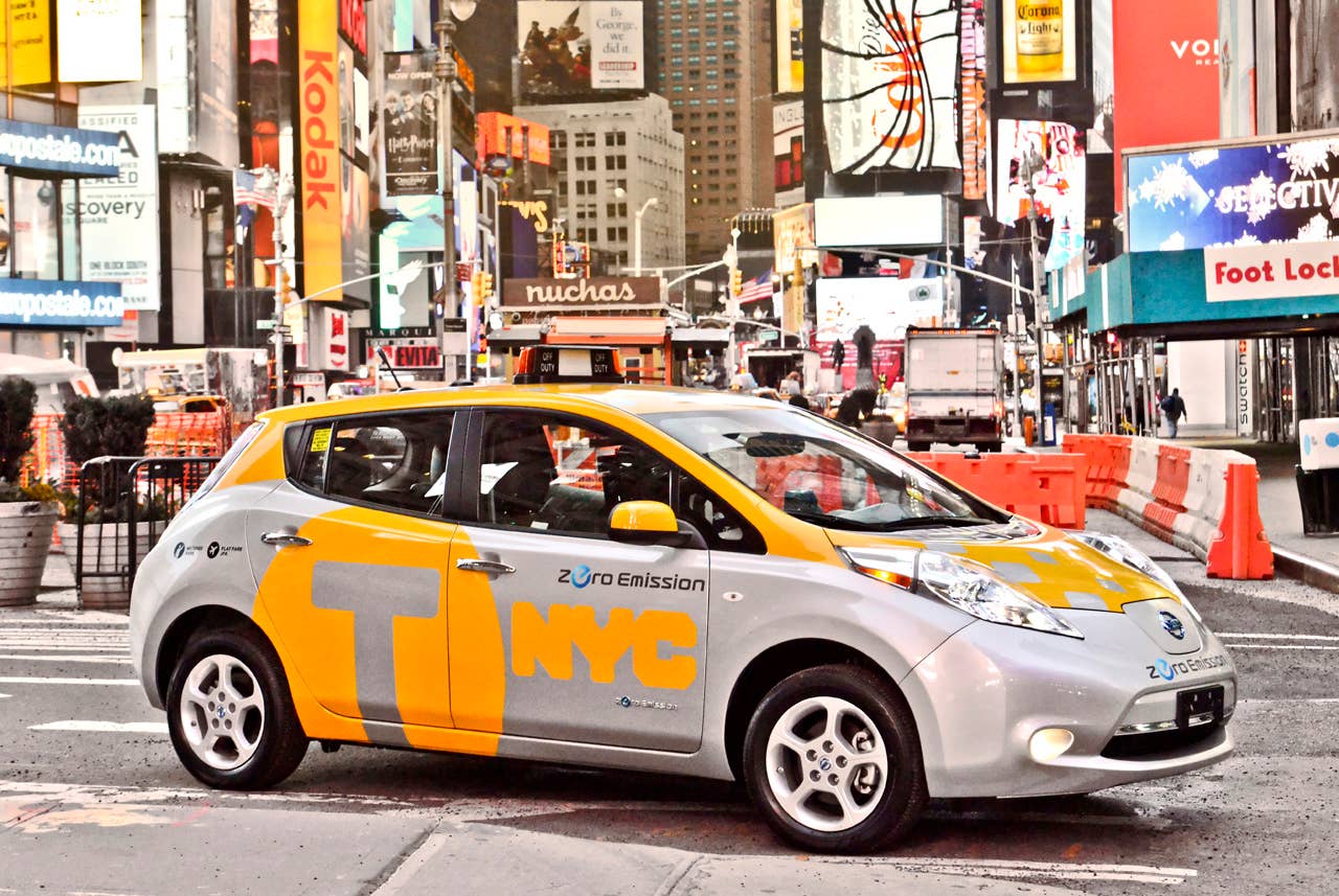 New York (Apr. 22, 2013) - To celebrate Earth Day, Nissan and New York City Mayor Michael Bloomberg today launched a new electric vehicle taxi pilot with the world's best-selling electric car, Nissan LEAF. This pilot program, which puts six LEAF taxis into service beginning this spring, will help Nissan, the city, the taxi industry and the public understand how zero emission vehicles can be integrated into future taxi fleets.