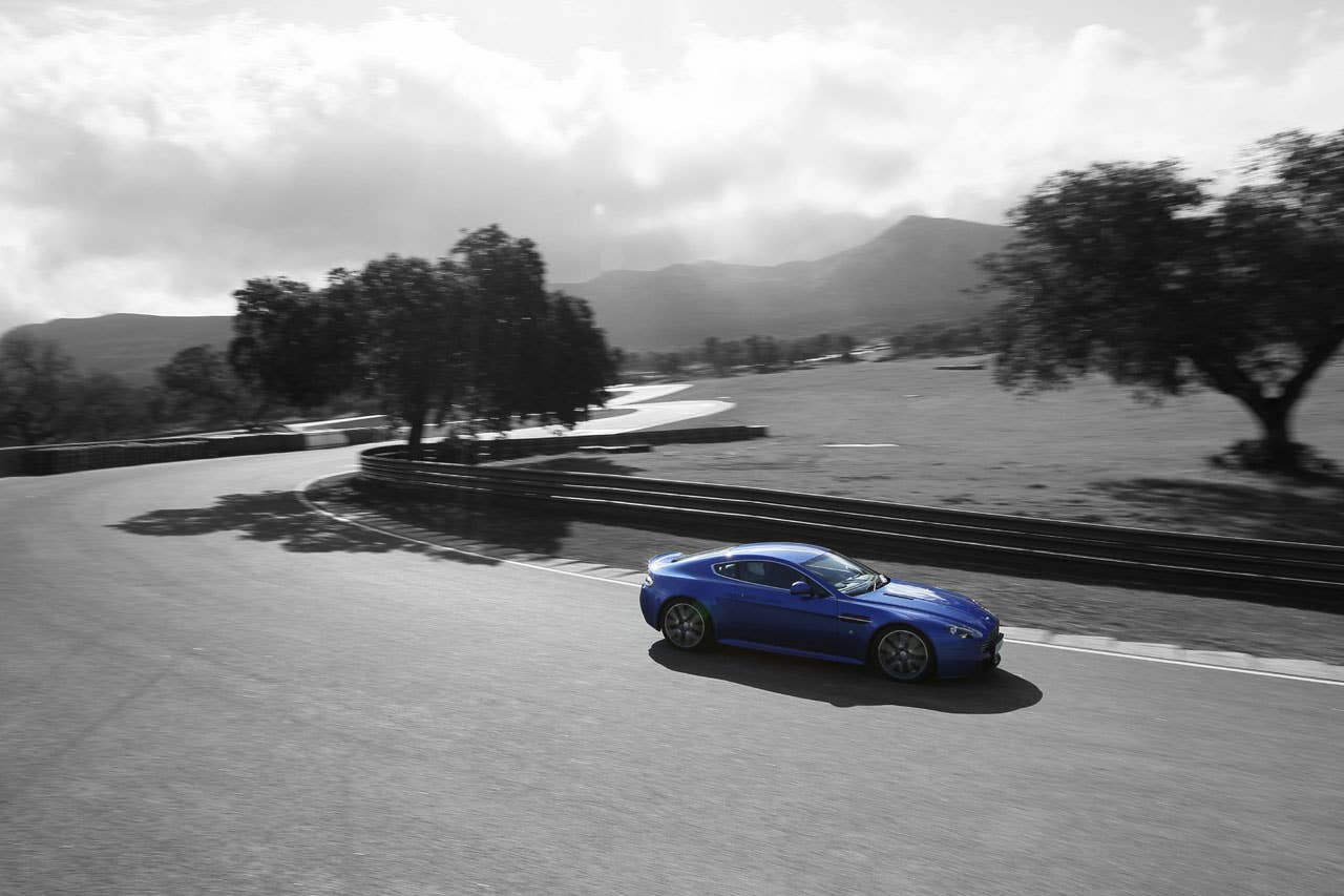 2011 Aston Martin V8 Vantage S black and white