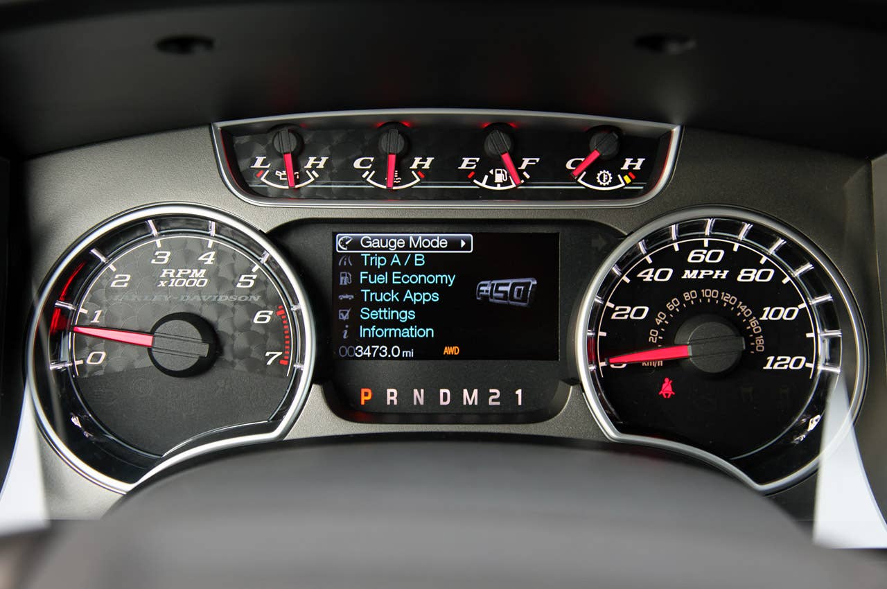 2011 Ford F-150 Harley-Davidson gauges