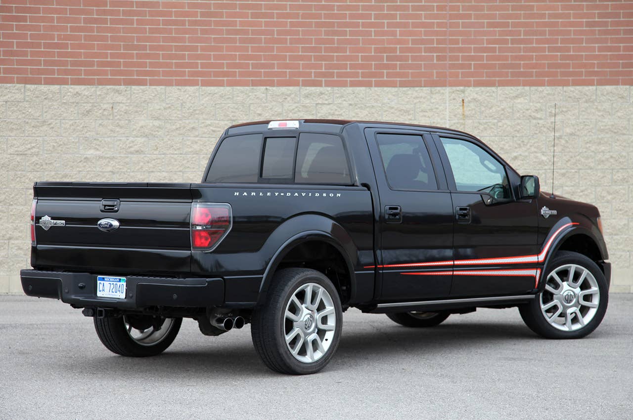 2011 Ford F-150 Harley-Davidson rear 3/4 view
