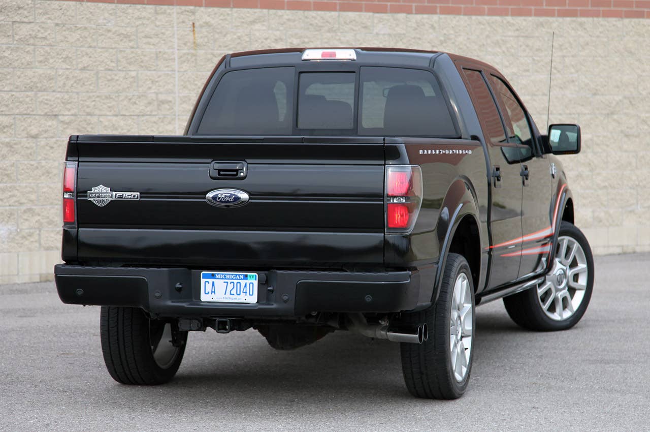 2011 Ford F-150 Harley-Davidson rear 3/4 view