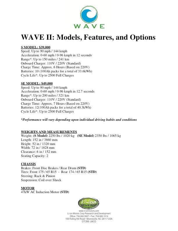 Li-Ion Motors Wave II