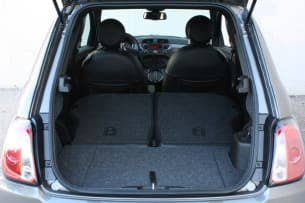 2013 Fiat 500e cargo area seats folded down