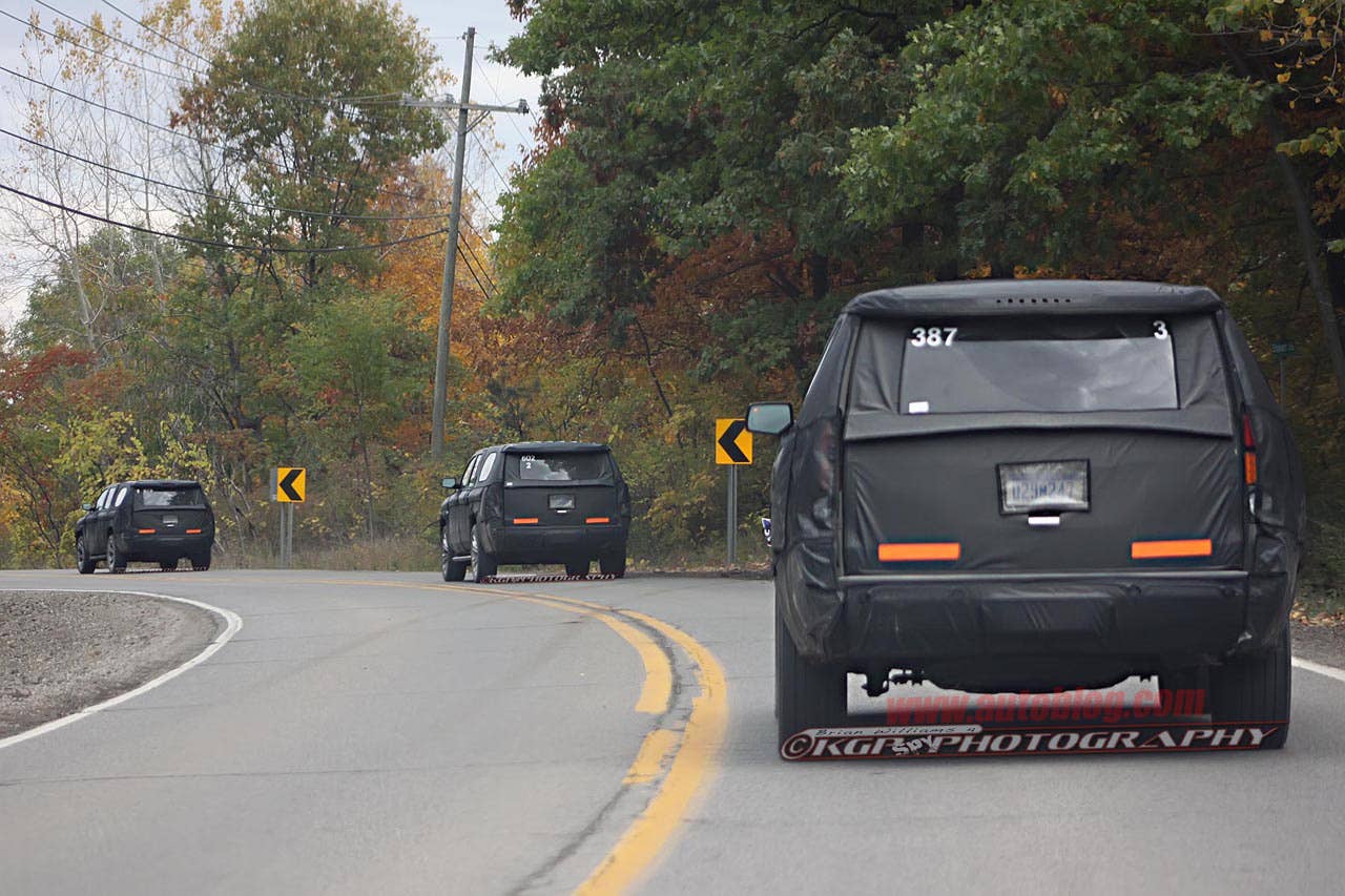 2014 Cadillac Escalade Spy Shots trio