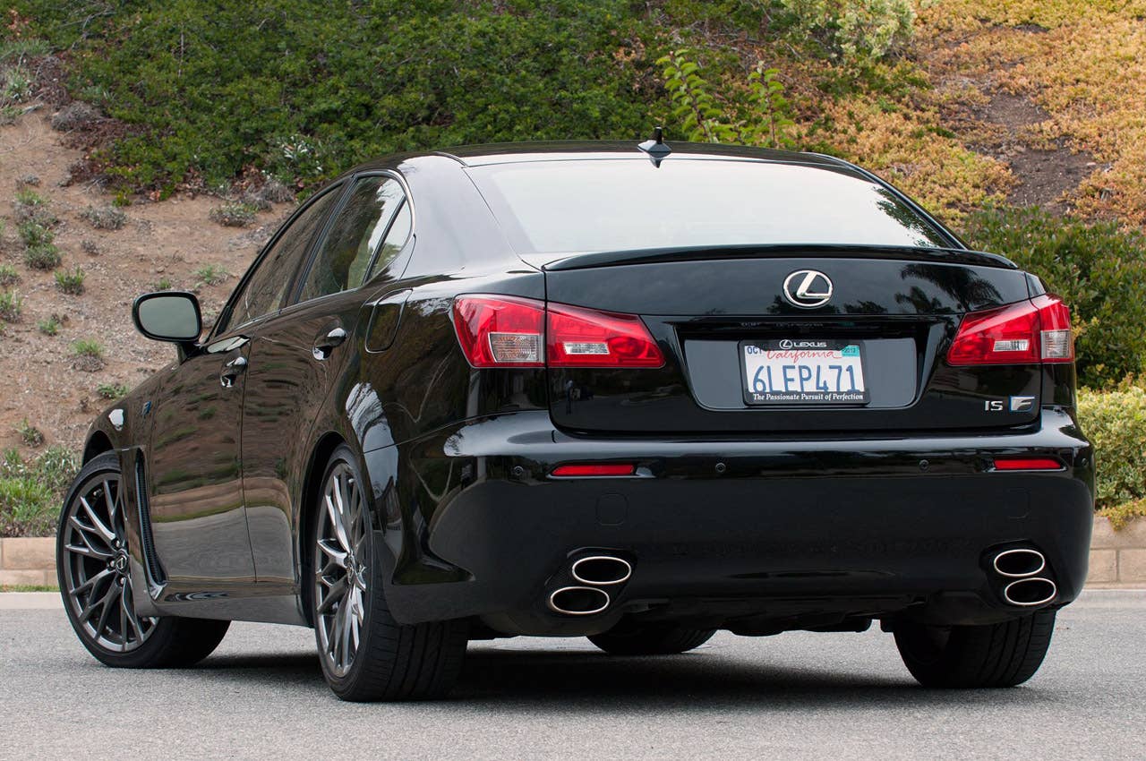 2011 Lexus IS F rear 3/4 view