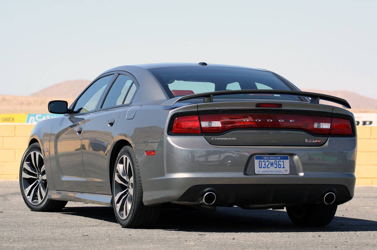 2012 Dodge Charger SRT8 rear 3/4 view
