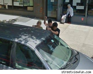 Breaking into a car in broad daylight in full view of the public is no way to go through life, son.