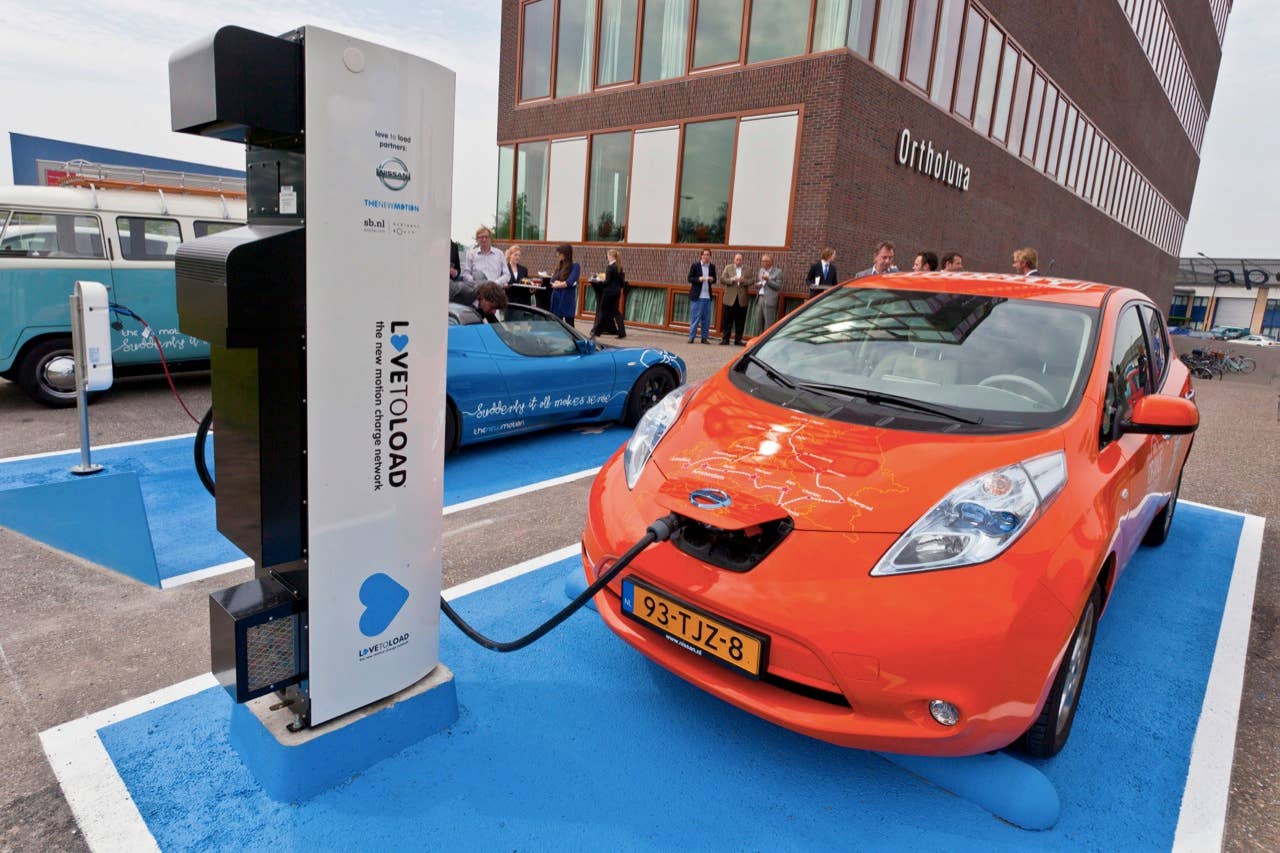 Nissan Leaf with DC fast charger