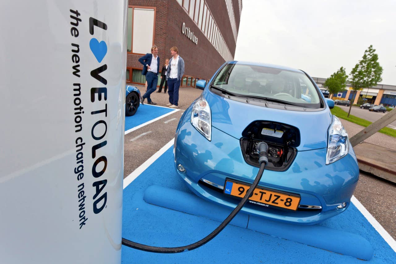 Nissan Leaf with DC fast charger