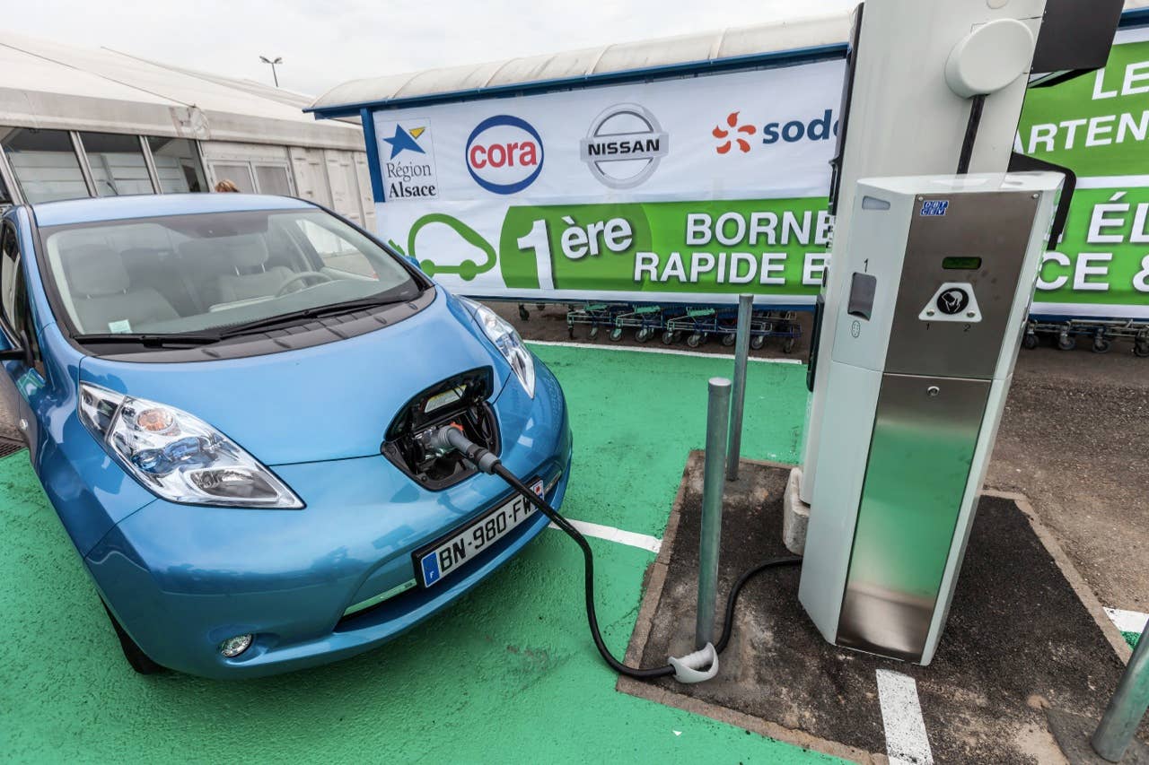 Nissan Leaf with DC fast charger